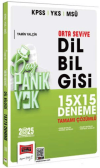 2025 KPSS YKS MSÜ Tamamı Çözümlü Panik Yok Orta Seviye Dil Bilgisi 15x15 Deneme