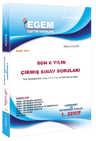 1. Sınıf Laborant ve Veteriner Sağlık Çıkmış Sınav Soruları (2011-2018) (503)
