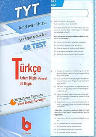 2020 TYT Türkçe Çek - Kopar Yaprak Test