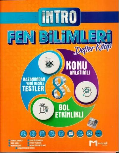 2022 8.Sınıf Fen Bilimleri İntro Defter Kitap