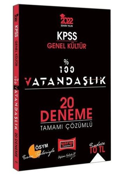 2022 KPSS Genel Kültür 100 Vatandaşlık Tamamı Çözümlü 20 Deneme Kolekt