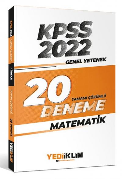 2022 KPSS Genel Yetenek Matematik Tamamı Çözümlü 20 Deneme Sınavı
