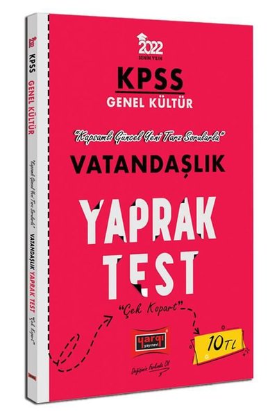 2022 KPSS Lisans Genel Kültür Vatandaşlık Yaprak Test Kolektif