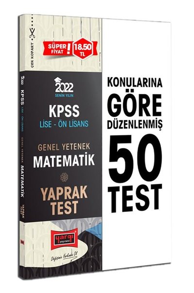 2022 KPSS Lise Ön Lisans Genel Yetenek Matematik Yaprak Test Kolektif
