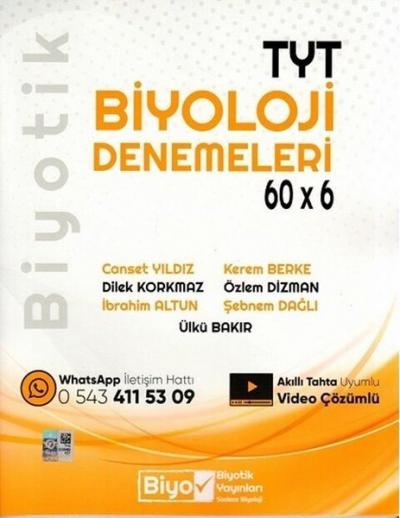 TYT Biyoloji 60x6 Deneme