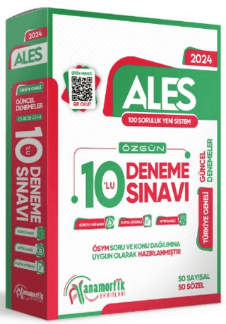 2024 ALES 10lu Paket Deneme Sınavı Özgün Yeni Nesil Türkiye Geneli Kurumsal Çözümlü
