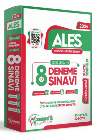 2024 ALES 8li Paket Deneme Sınavı Özgün Yeni Nesil Türkiye Geneli Kurumsal Çözümlü