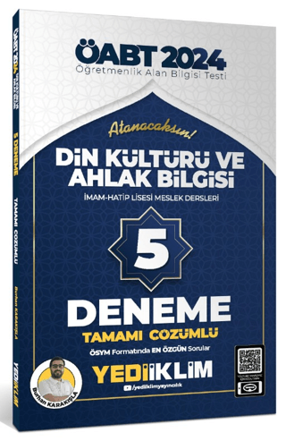 2024 ÖABT Din Kültürü ve Ahlak Bilgisi İmam-Hatip Lisesi Meslek Dersleri Tamamı Çözümlü 5 Deneme