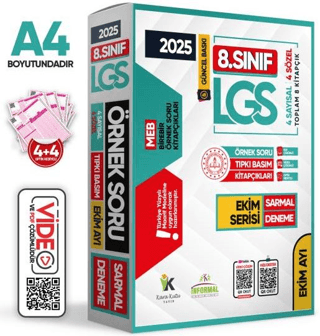 2025 8. Sınıf LGS Ekim Ayı MEB Örnek Soru Tıpkı Basım 4lü Sarmal Deneme Paketi Video/PDF Çözümlü