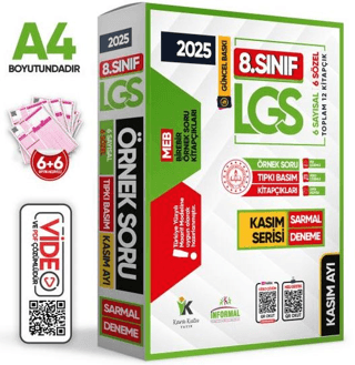2025 8. Sınıf LGS Kasım Ayı MEB Örnek Soru Tıpkı Basım 6lı Sarmal Deneme Paketi Video/PDF Çözümlü