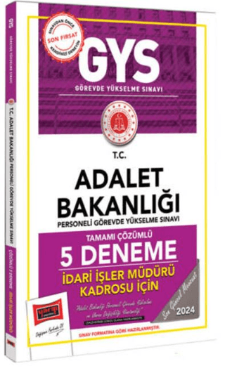 2025 Adalet Bakanlığı Tamamı Çözümlü İdari İşler Müdürü Kadrosu İçin 5 Deneme