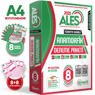 2025 ALES Anamorfik 8li Deneme Paketi Özgün Yeni Nesil Türkiye Geneli Kurumsal Çözümlü