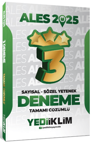 2025 ALES Sayısal Sözel Yetenek Tamamı Çözümlü 3 Yıldız Deneme