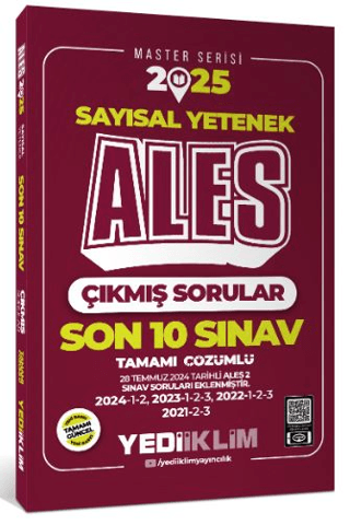 2025 ALES Sayısal Yetenek Son 10 Sınav Tamamı Çözümlü Çıkmış Sorular(28 Temmuz 2024/Ales-2 Ekli)