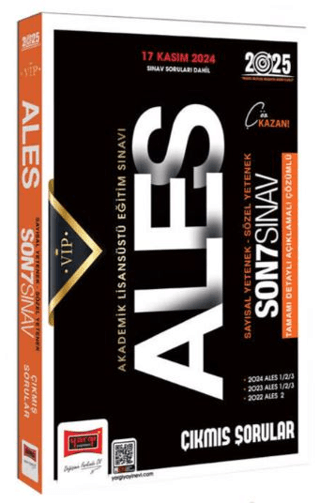 2025 ALES VİP Son 7 Sınav Çıkmış Sorular