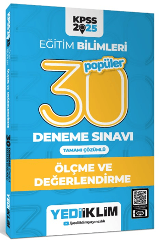2025 KPSS Eğitim Bilimleri 30 Popüler Ölçme ve Değerlendirme Tamamı Çözümlü Deneme Sınavı