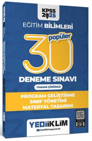 2025 KPSS Eğitim Bilimleri 30 Popüler Program Geliştirme-Sınıf Yönetimi-Materyal Tasarımı Tamamı Çözümlü Deneme Sınavı