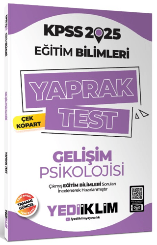 2025 KPSS Eğitim Bilimleri Gelişim Psikolojisi Çek Kopart Yaprak Test