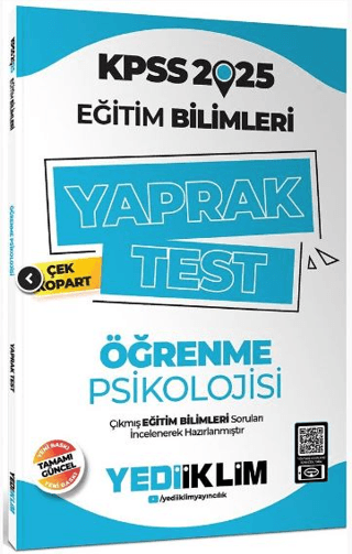 2025 KPSS Eğitim Bilimleri Öğrenme Psikolojisi Çek Kopart Yaprak Test