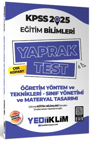 2025 KPSS Eğitim Bilimleri Öğretim Yöntem ve Teknikleri Çek Kopart Yaprak Test