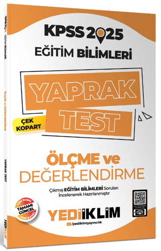 2025 KPSS Eğitim Bilimleri Ölçme ve Değerlendirme Çek Kopart Yaprak Test