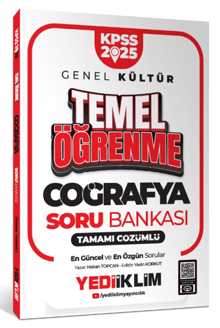 2025 KPSS Genel Kültür Coğrafya Temel Öğrenme Tamamı Çözümlü Soru Bankası