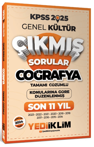 2025 KPSS Genel Kültür Lisans Coğrafya Konularına Göre Tamamı Çözümlü Son 11 Yıl Çıkmış Sorular
