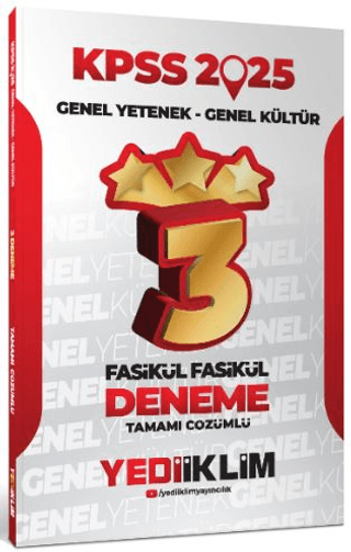 2025 KPSS Genel Yetenek Genel Kültür Tamamı Çözümlü Fasikül Fasikül 3 Yıldız Deneme