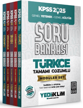 2025 KPSS Genel Yetenek Genel Kültür Tamamı Çözümlü Modüler Set Soru Bankası