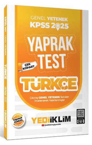2025 KPSS Genel Yetenek Türkçe Çek Kopart Yaprak Test
