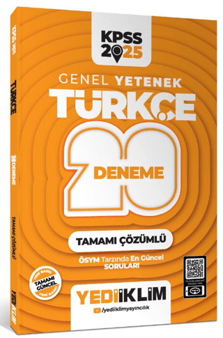 2025 KPSS Genel Yetenek Türkçe Tamamı Çözümlü 20 Deneme