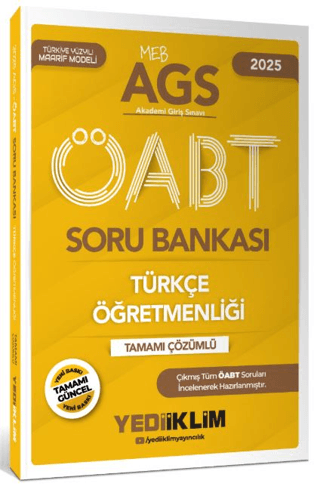 2025 MEB-AGS ÖABT Türkçe Öğretmenliği Tamamı Çözümlü Soru Bankası