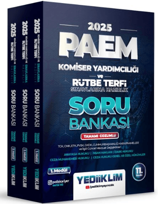 2025 PAEM Komiser Yardımcılığı ve Rütbe Terfi Sınavlarına Hazırlık Modüler Set Tamamı Çözümlü Soru Bankası (3 Modül)