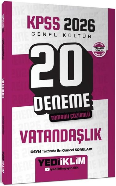 2026 KPSS Genel Kültür Vatandaşlık Tamamı Çözümlü 20 Deneme Kolektif