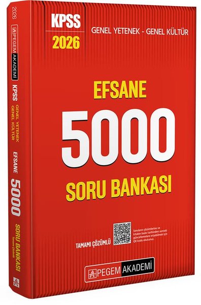 2026 KPSS Genel Yetenek Genel Kültür Efsane 5000 Tamamı Çözümlü Soru Bankası