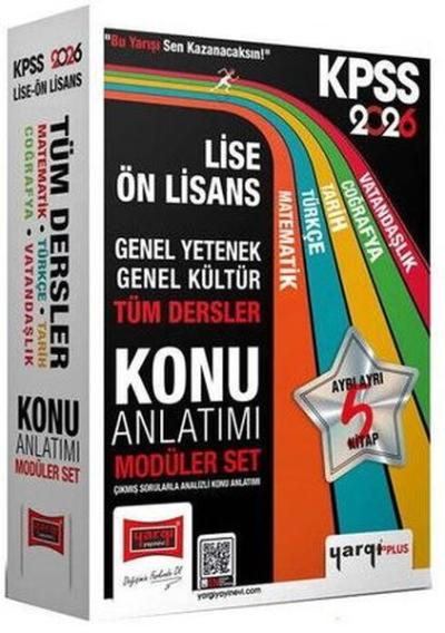 2026 KPSS Lise Ön Lisans GK - GY Tüm Dersler Konu Anlatımı Modüler Set  -  5 Kitap Takım