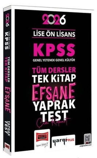 2026 KPSS Lise Ön Lisans GK - GY Tüm Dersler Tek Kitap Efsane Çek Kopart Yaprak Test