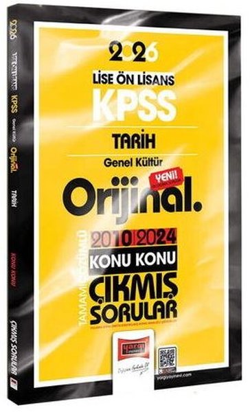 2026 KPSS Lise - Önlisans Tarih Orijinal 2010 - 2024 Konu Konu Çıkmış Sorular