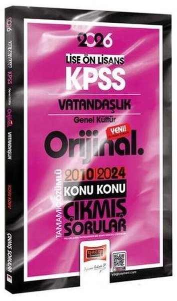 2026 KPSS Lise - Önlisans Vatandaşlık Orijinal 2010 - 2024 Konu Konu Çıkmış Sorular