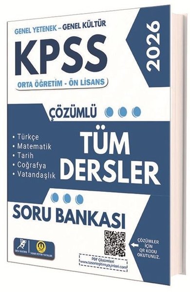 2026 KPSS Orta Öğretim Çözümlü Tüm Dersler Soru Bankası