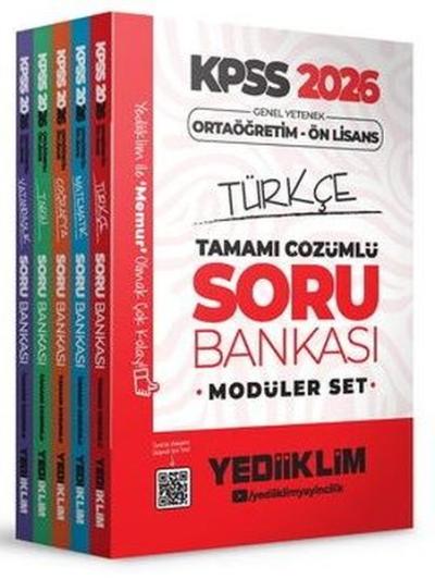 2026 KPSS Ortaöğretim Ön Lisans Genel Yetenek Genel Kültür Tamamı Çözümlü Soru Bankası Modüler Set