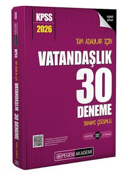 2026 KPSS Tüm Adaylar İçin Vatandaşlık 30 Deneme Tamamı Çözümlü