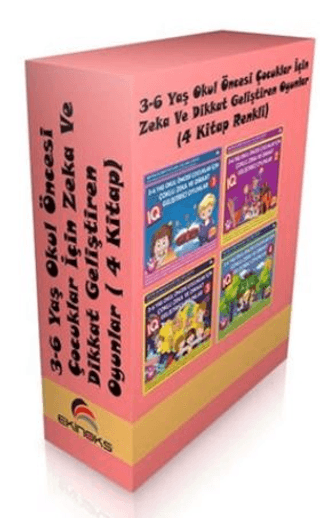 3 - 6 Yaş Okul Öncesi Çocuklar İçin Zeka ve Dikkat Geliştiren Oyunlar ( 4 Kitap Set)