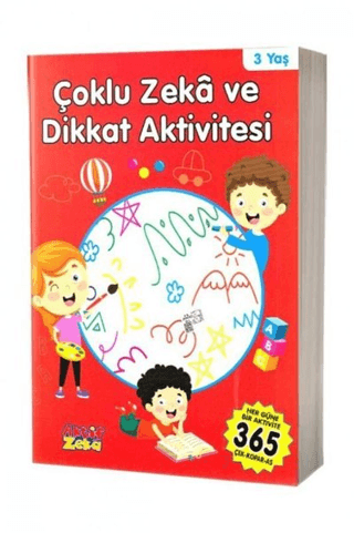 3 Yaş Çoklu Zeka ve Dikkat Aktivitesi - Kırmızı Kitap