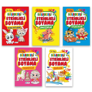3+ Yaş Eğitici Etkinlikli Kolay Boyama Seti - 5 Kitap Takım