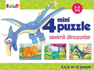 Sevimli Dinozorlar - 4 Mini Puzzle