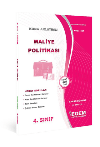 4. Sınıf 8. Yarıyıl Maliye Politikası Konu Anlatımlı Soru Bankası - Kod 4457