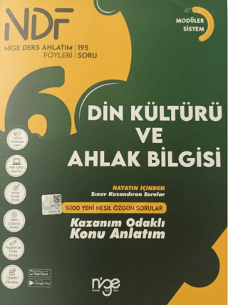 6. Sınıf Din Kültürü ve Ahlak Bilgisi NDF Ders Anlatım Föyleri