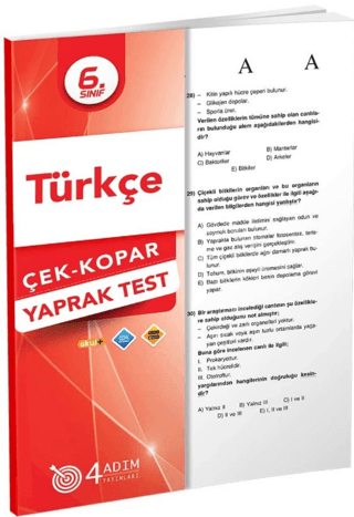6. Sınıf Türkçe Çek Kopar Yaprak Test