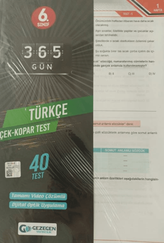 6.Sınıf Yeni Türkçe Çek Kopar Yaprak Test
